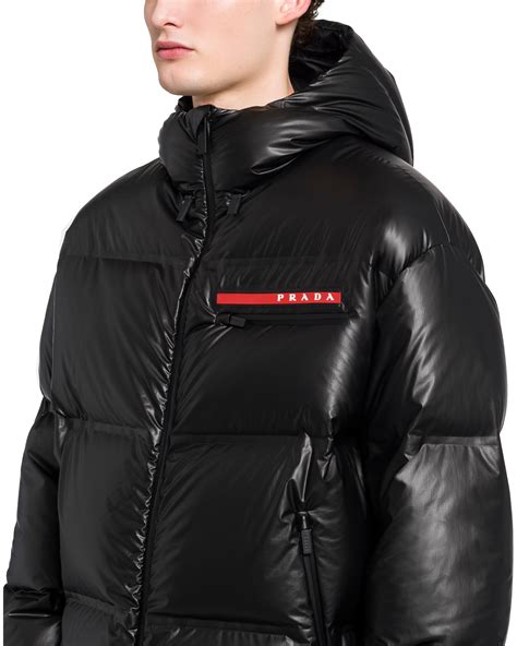 prada nylon coat black|prada nylon jacket men's.